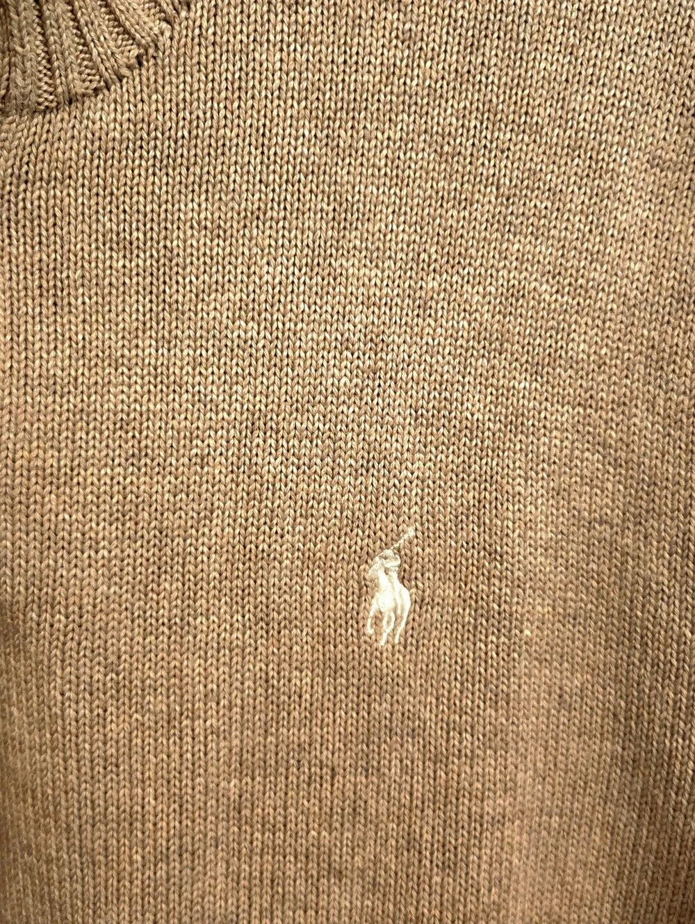 Polo Ralph Lauren Mens Cotton Mock Neck Tan Sweater XL